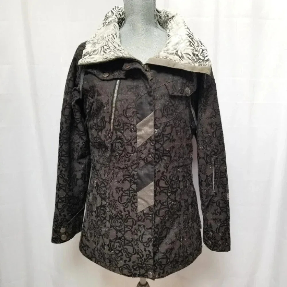 Capp3l Ride S Snowboard Brown Black Print Jacket